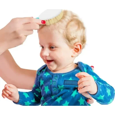 BabyJem Doğal Kıl Fırça Tarak Seti, Pembe