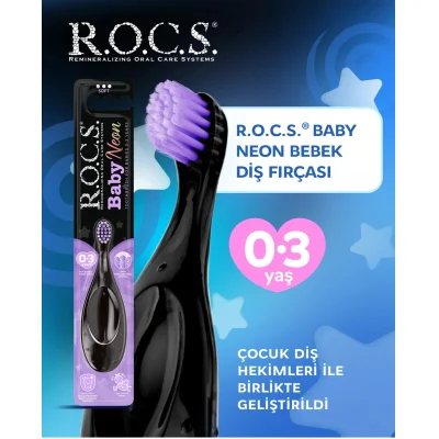 R.O.C.S. Baby Neon Ekstra Soft Diş Fırçası, 0-3 Yaş