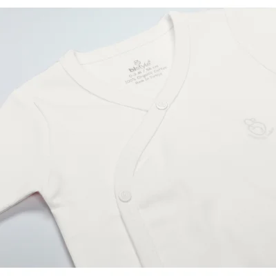 Bistyle Organik Natural Basic Style Yarım Kol Kruvaze Badi, Ekru
