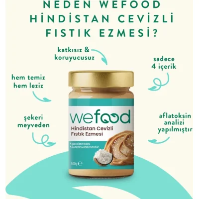 Wefood Hindistan Cevizli Fıstık Ezmesi, 300 g