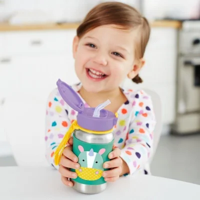 Skip Hop Pipetli Paslanmaz Çelik Suluk, 350 ml, Unicorn