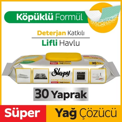 Sleepy Yüzey Temizlik Havlusu 30 Adet Yağ Çözücü