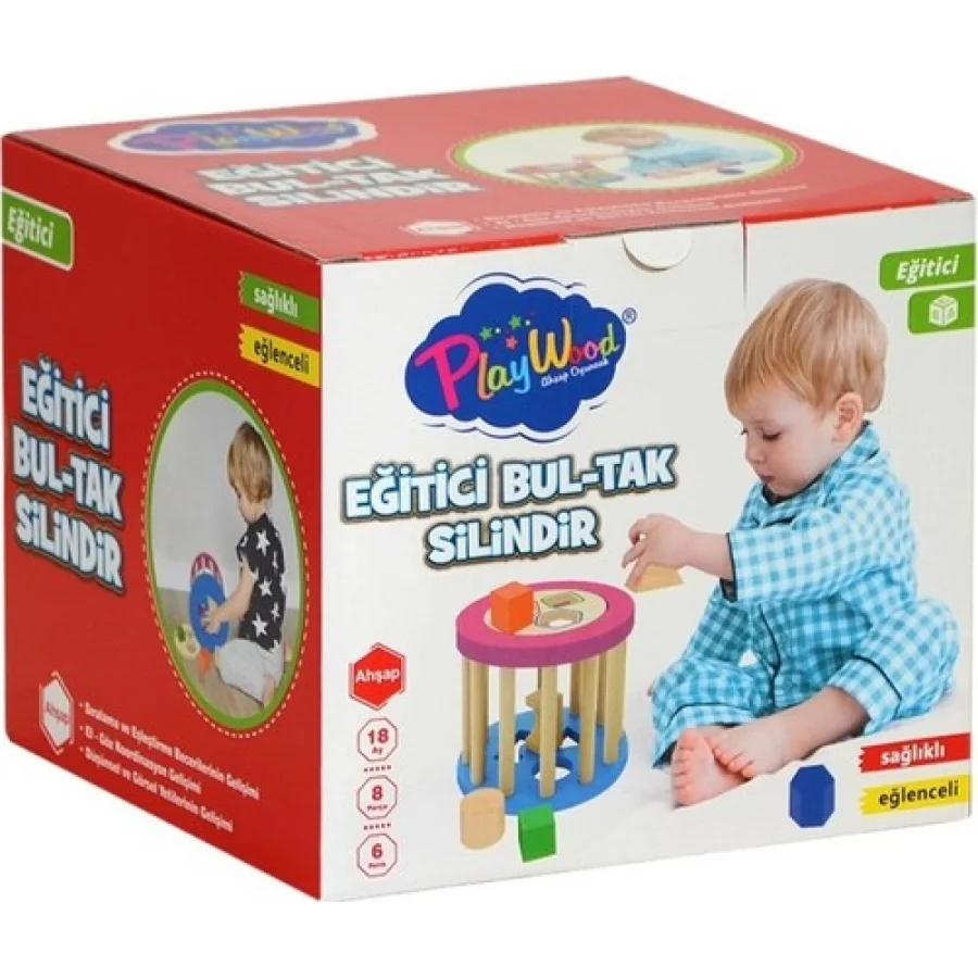 Play Wood Ahşap Eğitici Silindir Bultak