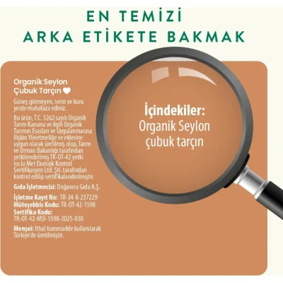 Wefood Organik Seylon Tarçın Çubuk, 20 g