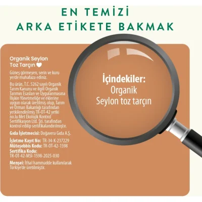 Wefood Organik Seylon Tarçın Tozu, 45 g
