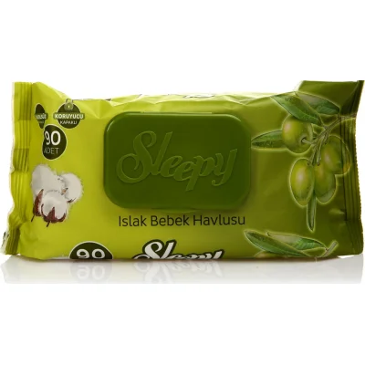 Sleepy Doğal Zeytinyağlı Islak Havlu Mendil, 90 Yaprak