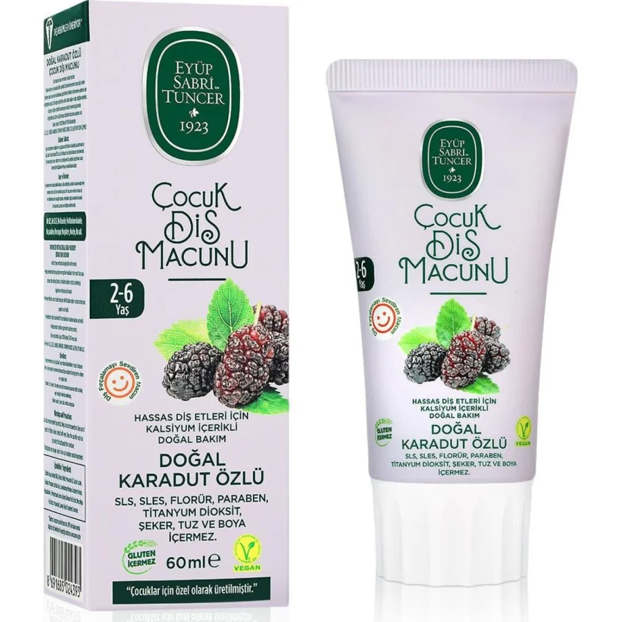 Eyüp Sabri Tuncer Doğal Karadut Özlü Diş Macunu, 2-6 Yaş, 60 ml