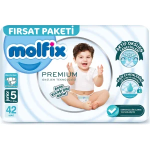 Molfix Premium Bebek Bezi, 5 Beden, 42 Adet