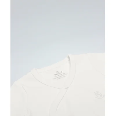 Bistyle Organik Natural Basic Style Yarım Kol Kruvaze Badi, Ekru
