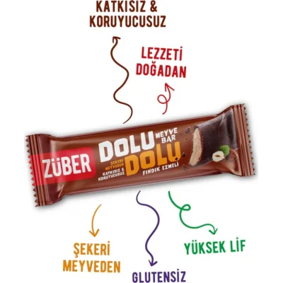 Züber Dolu Dolu Fındık Ezme Meyve Bar, 30 g