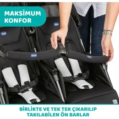 Chicco Ohlala Twin İkiz Bebek Arabası, Black Night