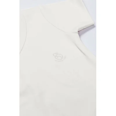Bistyle Organik Natural Basic Style Yarım Kol Kruvaze Badi, Ekru