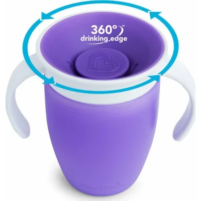 Munchkin Mucize 360° Alıştırma Bardağı 6 Ay+, 207 ml, Mor
