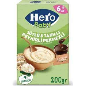 Hero Baby Sütlü 8 Tahıllı Peynirli Pekmezli Kaşık Mama, 200 g