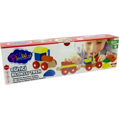Play Wood Eğitici Ahşap Bloklu Bultak Tren