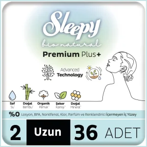 Sleepy Bio Natural Premium Plus Mega Uzun Ped, 36 Adet