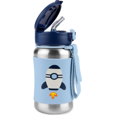 Skip Hop Pipetli Paslanmaz Çelik Suluk, 350 ml, Roket