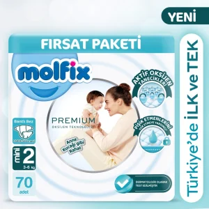 Molfix Premium Bebek Bezi, 2 Beden, 70 Adet