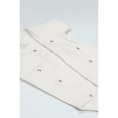Bistyle Organik Natural Basic Style Yarım Kol Kruvaze Badi, Ekru