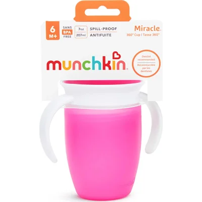 Munchkin Mucize 360° Alıştırma Bardağı 6 Ay+, 207 ml, Pembe