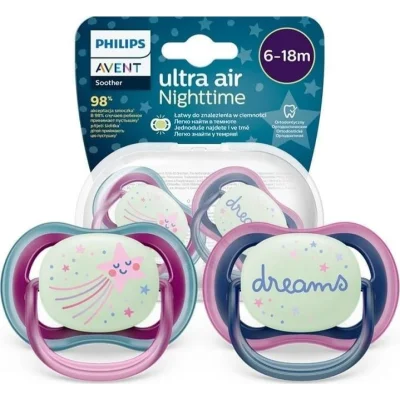 Philips Avent Ultra Air Gece Emzik 6-18 Ay, Kız