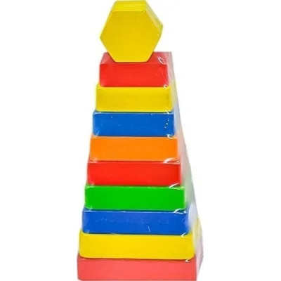Play Wood Dikdörtgen Renkli Kule
