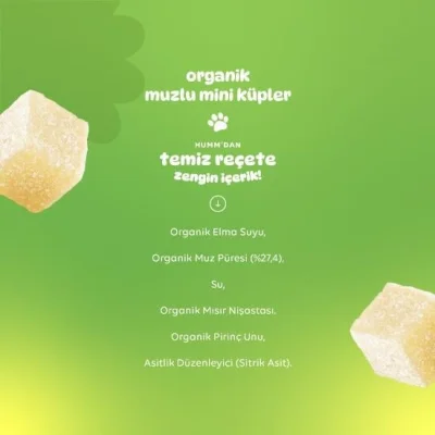 Humm Organik Muzlu Mini Küpler, 30 g