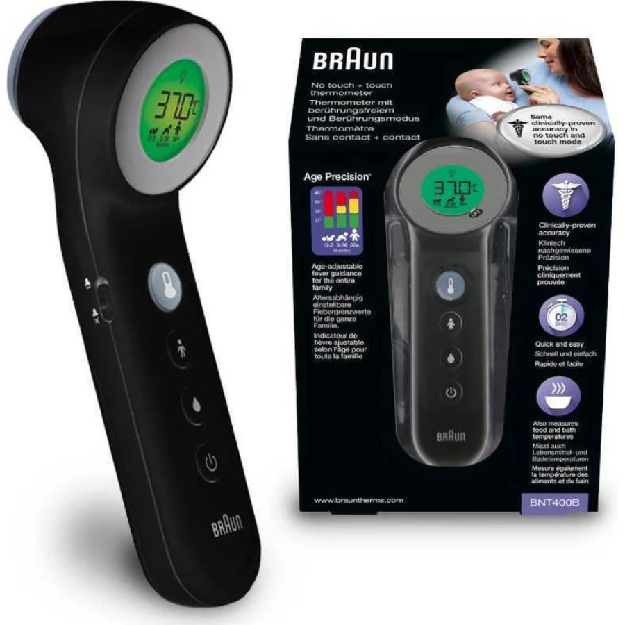 Braun BNT400 Temassız Alından Ateş Ölçer, Siyah