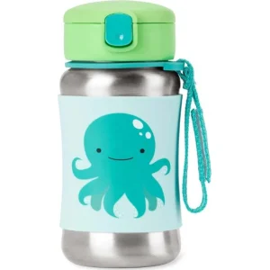 Skip Hop Zoo Pipetli Paslanmaz Çelik Suluk, 350 ml, Ahtopot