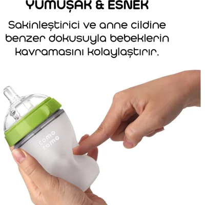 Comotomo Antikolik Silikon Biberon, 150 ml, 0-3 Ay Yeşil