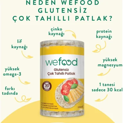 Wefood Çok Tahıllı Pirinç Patlağı, 100 g