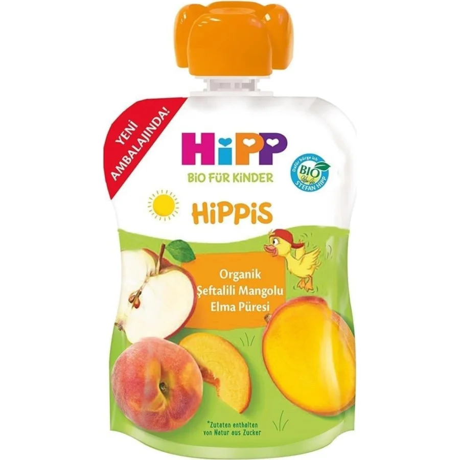 Hipp Organik Şeftalili Mangolu Elma Püresi, 90 g