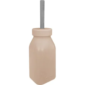 Oioi Şişe + Pipet, 200 ml, Bubble Beige / Powder Gri
