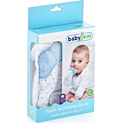 BabyJem Diş Kaşıyıcı Eldiven, Mavi