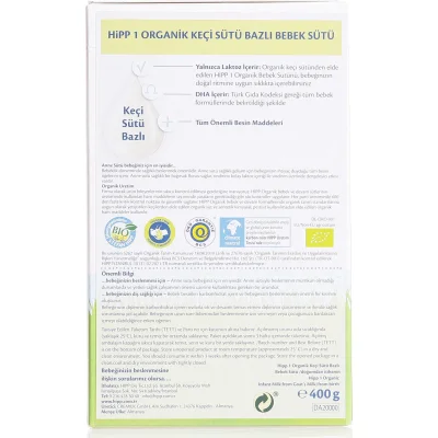 Hipp 1 Organik Keçi Sütü Bazlı Bebek Sütü, 400 g