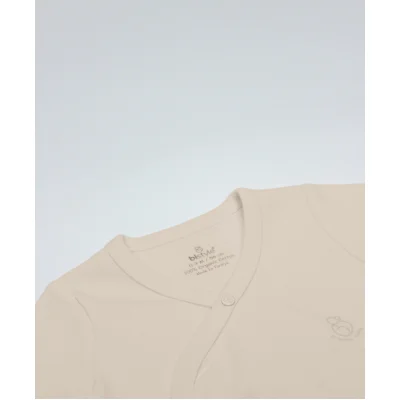 Bistyle Organik Natural Basic Style Yarım Kol Kruvaze Badi, Bej
