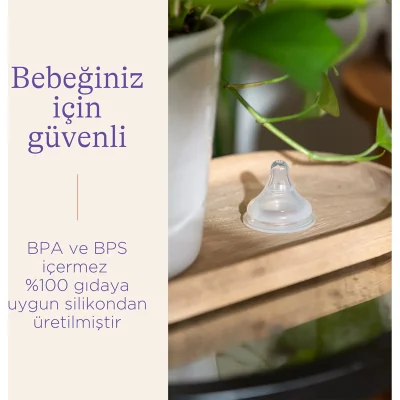 Lansinoh Natural Wave Biberon Emziği, Yavaş Akış, 2'li