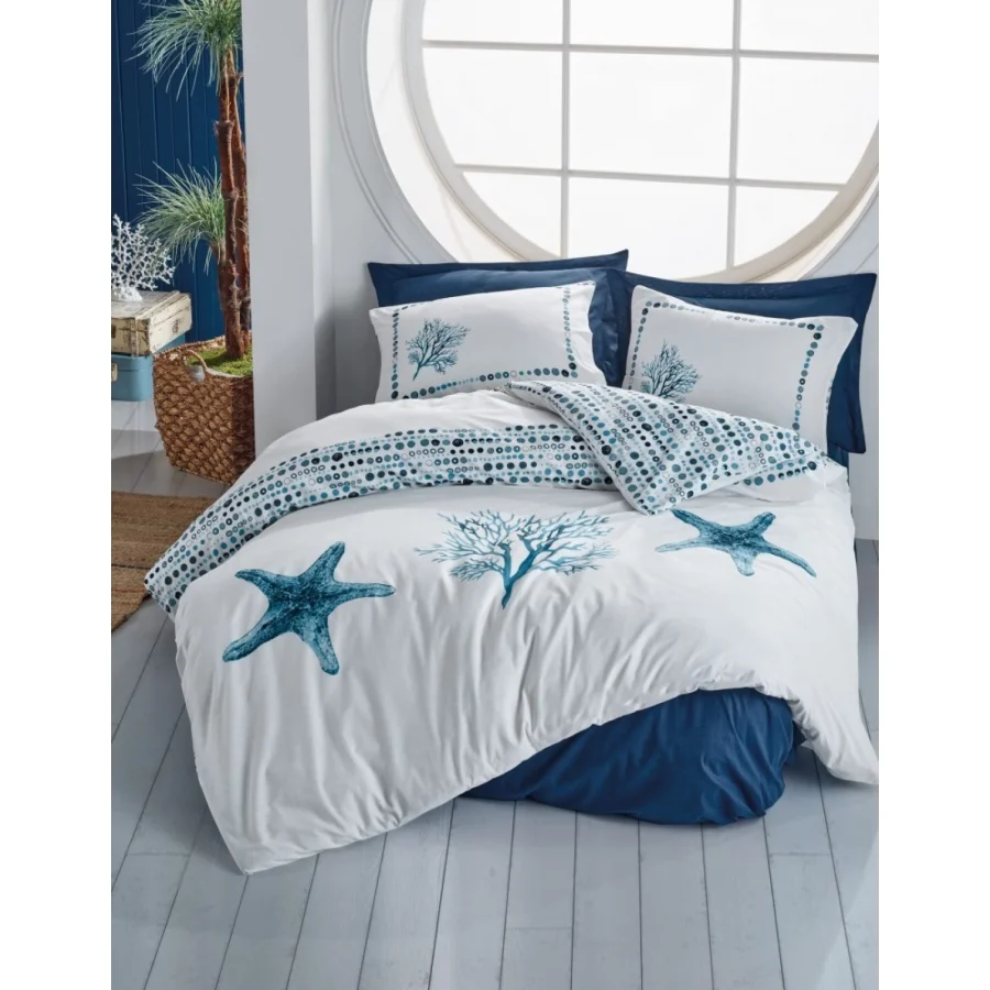 Cotton Box Maritime Nevresim Takımı Tek Kişilik Star, Lacivert