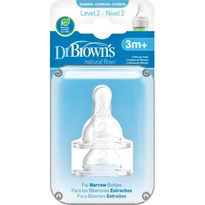 Dr Brown's Dar Ağız 2. Evre Silikon Biberon Emziği, 2'li