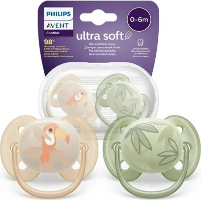 Philips Avent Ultra Yumuşak Emzik, 0-6 Ay, Erkek
