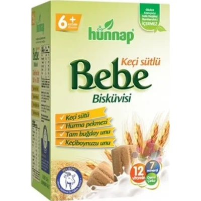 Hünnap Keçi Sütlü Vitaminli Bebek Bisküvisi, 400 g
