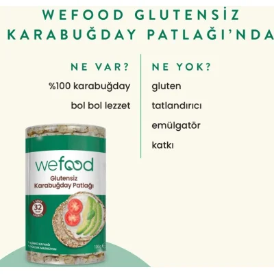Wefood Karabuğday Patlağı, 100 g
