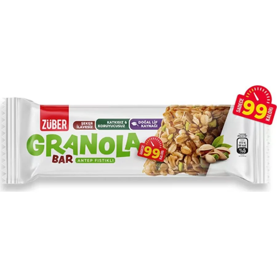 Züber Granola Bar, 25 g, Antep Fıstıklı