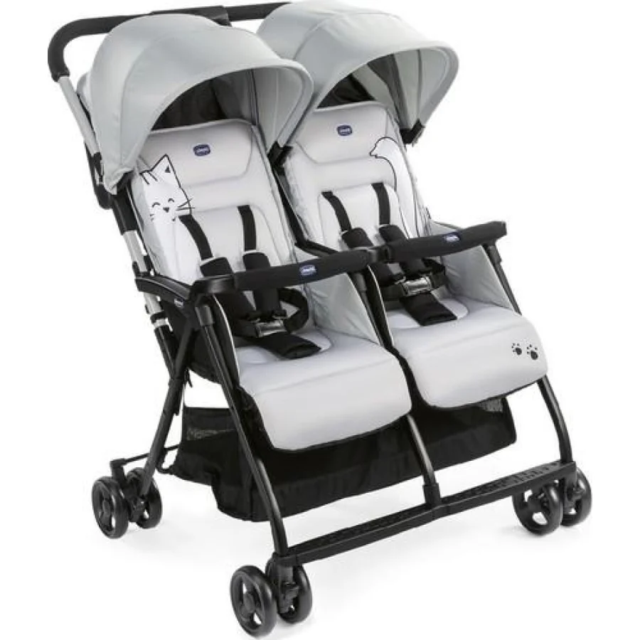 Chicco Ohlala Twin İkiz Bebek Arabası, Gümüş