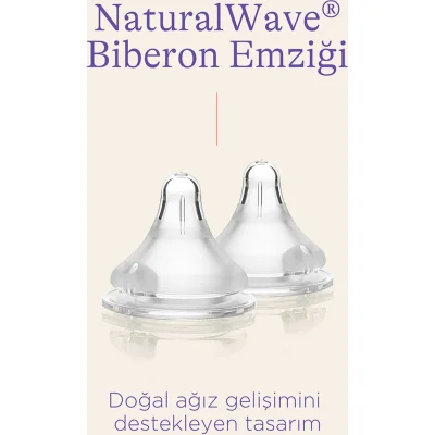 Lansinoh Natural Wave Biberon Emziği, Orta Akış, 2'li