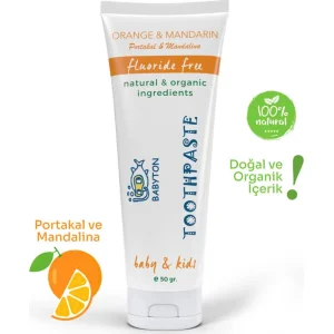 Babyton Organik Doğal Portakal & Mandalina Aromalı Diş Macunu, 50 g