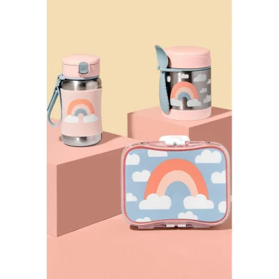 Skip Hop Pipetli Paslanmaz Çelik Suluk, 350 ml, Gökkuşağı