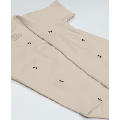 Bistyle Organik Natural Basic Style Yarım Kol Kruvaze Badi, Bej
