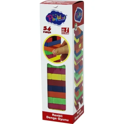 Play Wood Ahşap Kutulu Denge Oyunu, Renkli