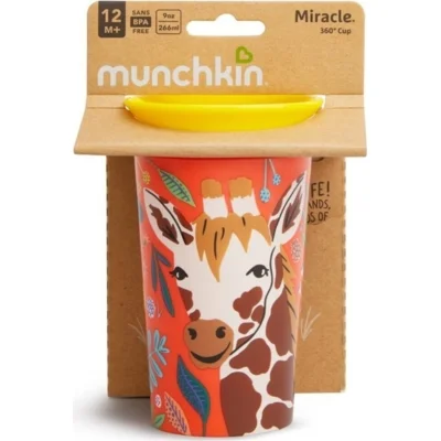 Munchkin Mucize 360° Wildlove Alıştırma Bardağı 12 Ay+, 266 ml, Zürafa